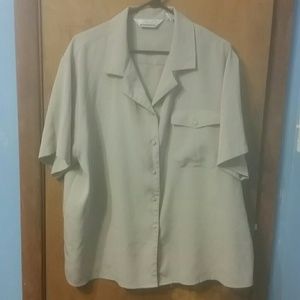 Tan short sleeve blouse